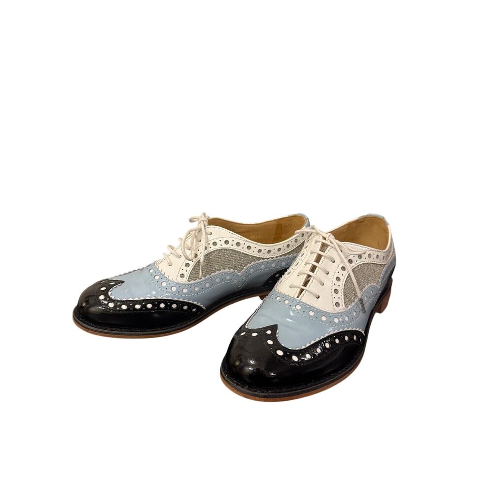 Office of Angela Scott Mr Doubt Oxford Shoes Sky Blue Black Silver 36 US 6